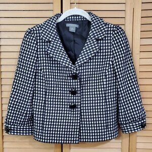 Ann Taylor Black and White Houndstooth Blazer